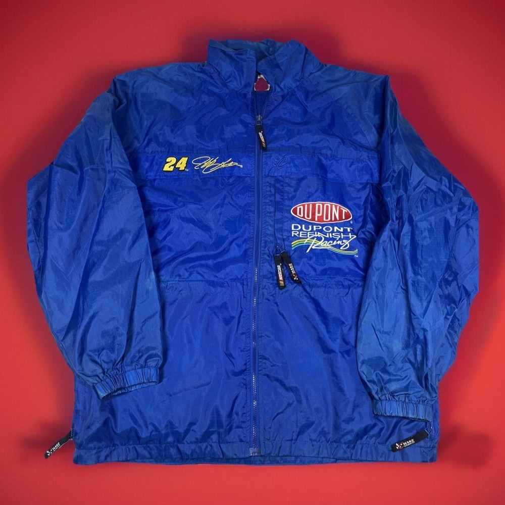 Vintage 90s Chase Authentic's Jeff Gordon‎ Dupont Windbreaker Jacket Size 2XL